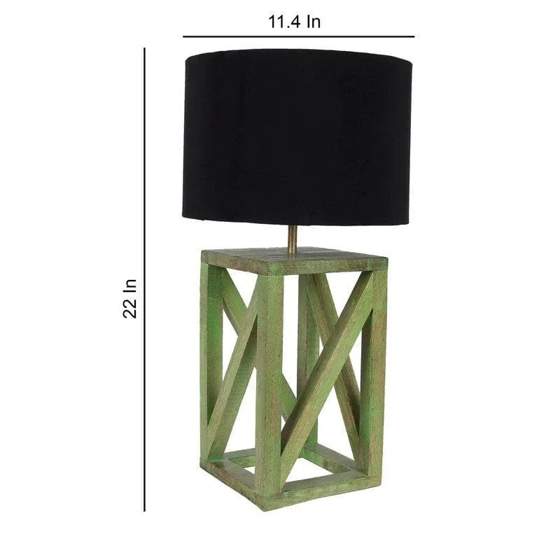Monae Criss Cross Fabric Table Lamp - Black,Green media 5