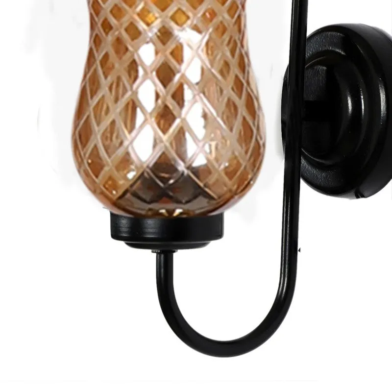 Honey Glow Arched Base Decorative Glass Wall Lamp media 9