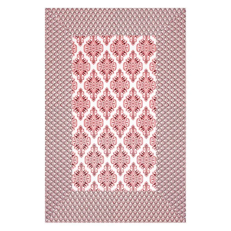 Restora Ethnic Cotton Bedsheet (Pink & White) - 240 TC media 5