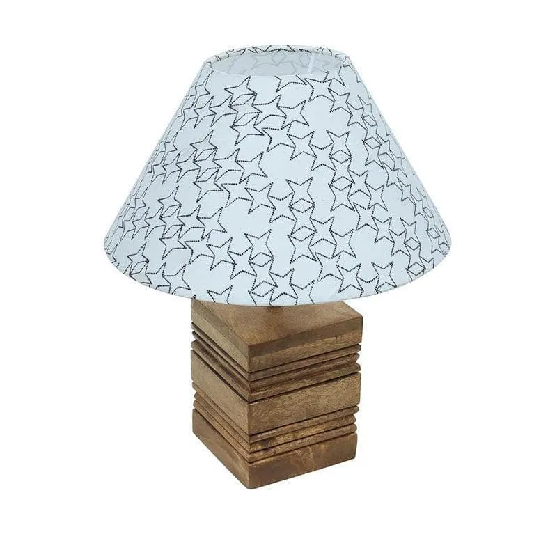 Starry Cube Fabric Table Lamp - White,Brown media 4
