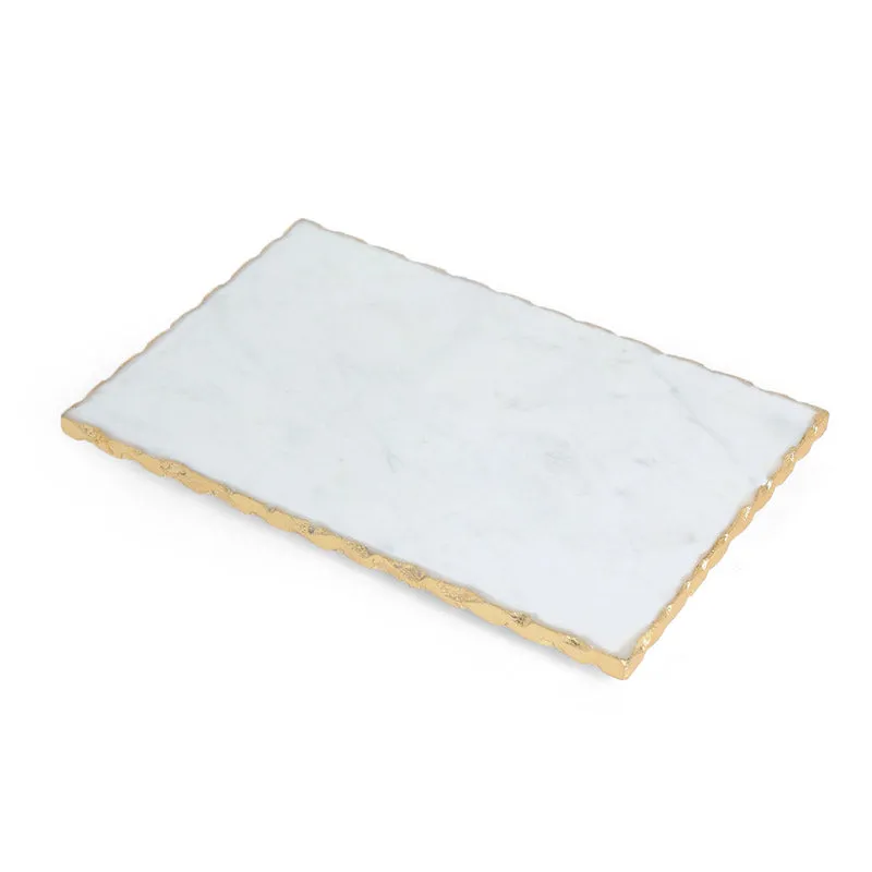 Trendy Appetizer Hand Crafted (Marble,Brass) Marble Platter media 4