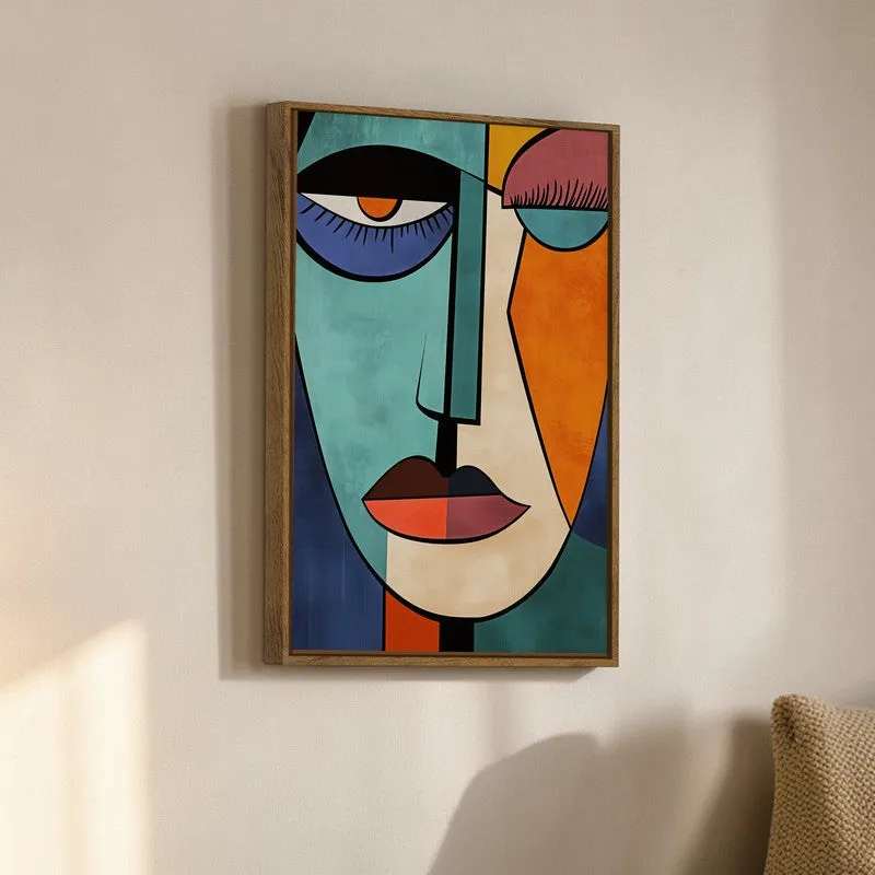 Geometric Gaze Canvas Wall Art With Frame media 3