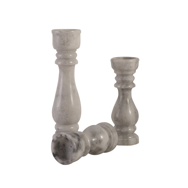 Calcutta Carve Marble Candle Holder - Set Of Three media 6