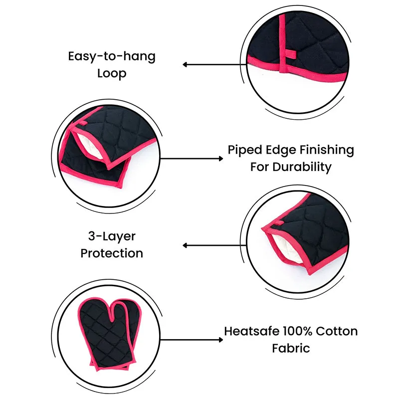 Swayam Teplo Kitchen Gloves (Black & Red) - Set Of Two media 7