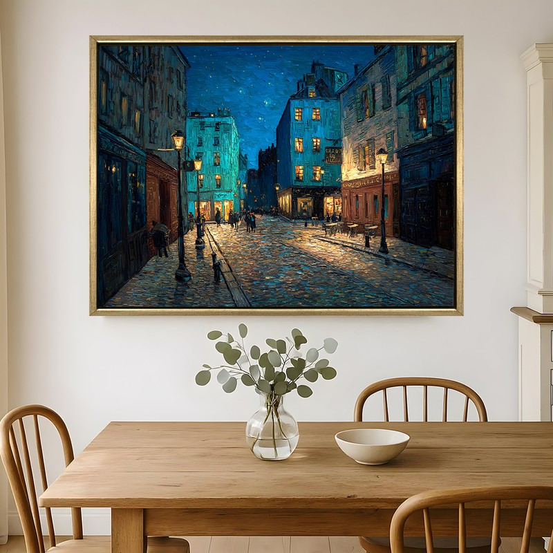 Midnight Stroll Canvas Wall Painting With Frame
