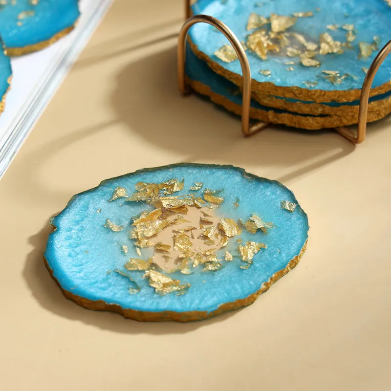 Varq Resin Coaster (Blue) - Seven Piece Set media 3