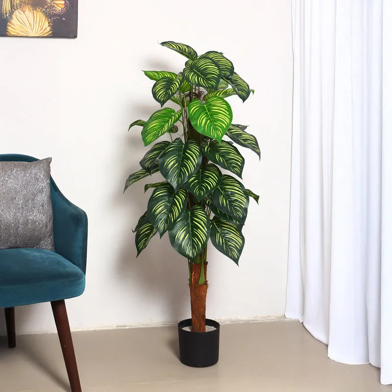 Verdiva IV Artificial Plant With Black Plastic Pot - 4 Feet media 3