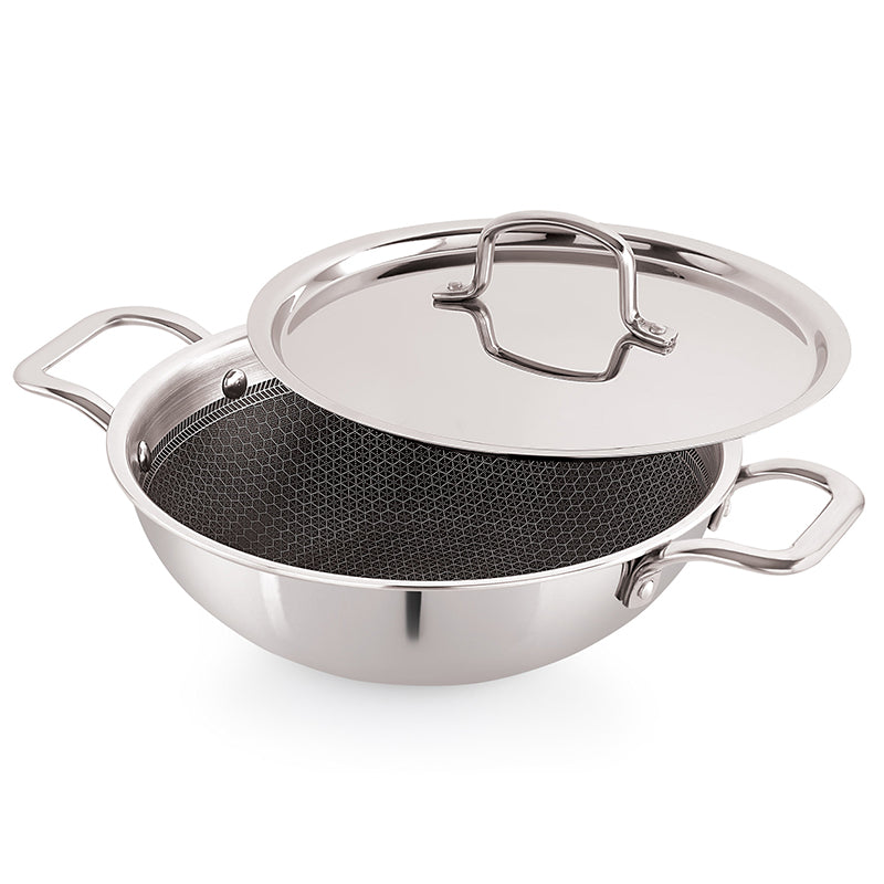 Nirlon Kadhai With Lid - 2100 mL/9 Inches media 9