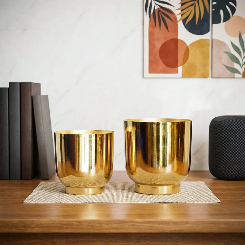 Bromo Metal Planter (Gold) - Set Of Two media 1
