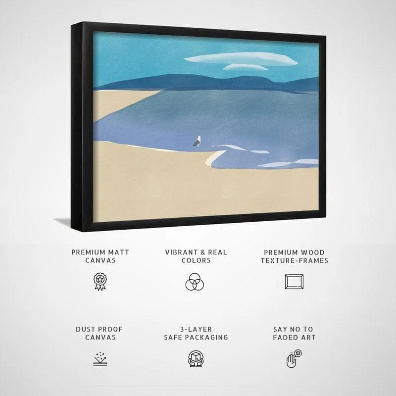 Seagull Baywatch Canvas Wall Painting - Black Frame media 5
