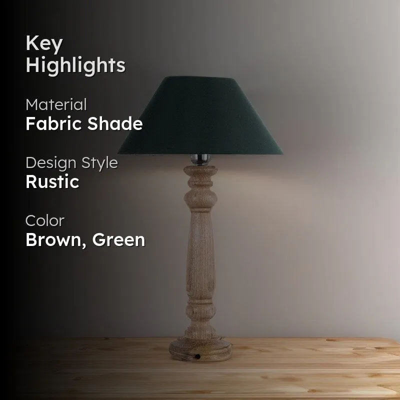 Blissful Beam Fabric Table Lamp - Brown,Green media 2
