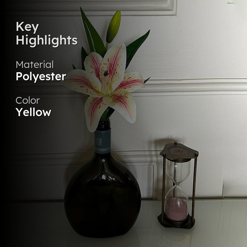 Faux Everlasting Lily Flower Stick - Beige media 2