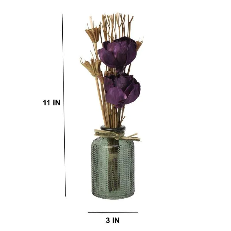 Vintage Glass Bottle Vase with Dried Flowers media 4