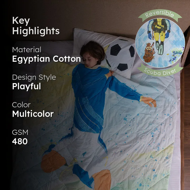Soccer Buddies Reversible Cotton Comforter - 480 GSM media 2