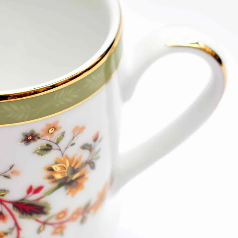 Painted 24k Gold Brushed Porcelain Coffee Mug (280 mL Each) - Set of Two media 5