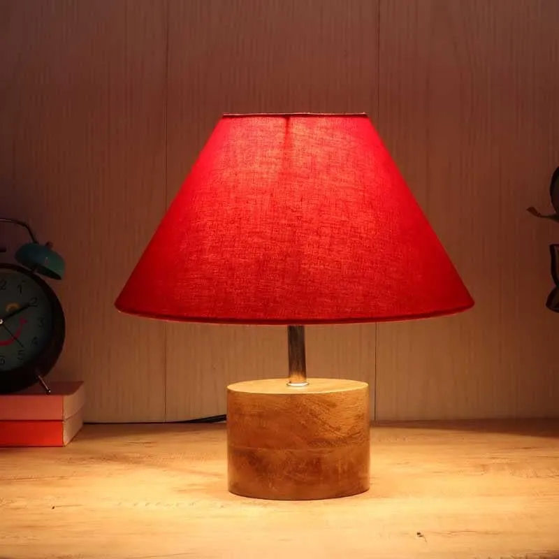 Malta Fabric Table Lamp - Red,Brown media 1