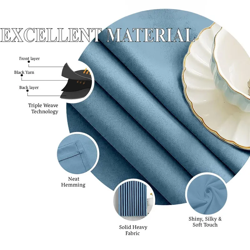 Tab Tale Flat Curtain Valance (Sky Blue) - Set Of Two media 6