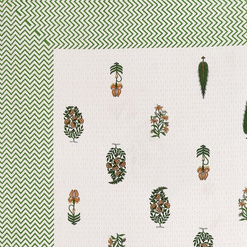 Chandrika Printed Cotton Bedsheet (Green) - 140 TC media 4