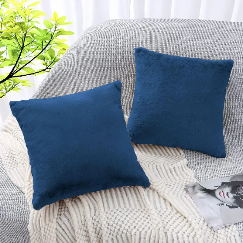 Fur Dual Cushion Cover Set (Teal) - Set Of Two media 3