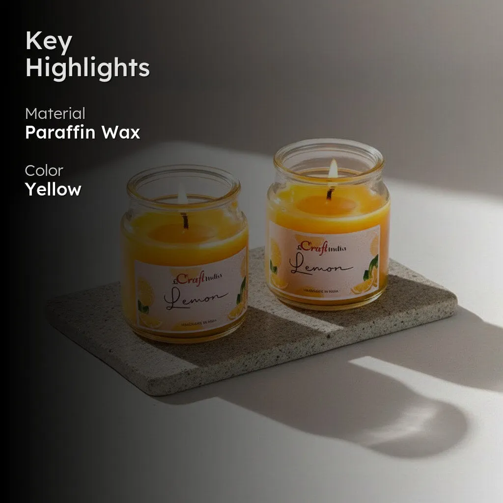 Nithya Lemon Scented Jar Candle - Set Of Two media 3