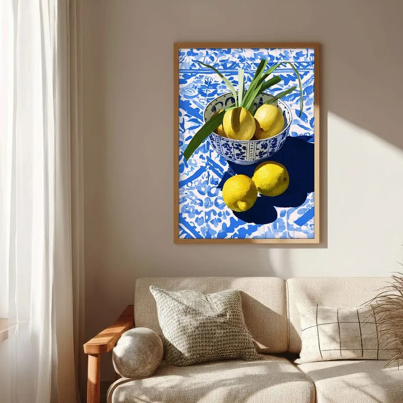 Citrus Bowl Canvas Wall Painting - Brown Frame media 6