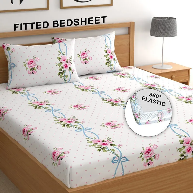 Hilda Fitted Microfiber Microfiber Bedsheet (Pink) - 150 GSM media 3