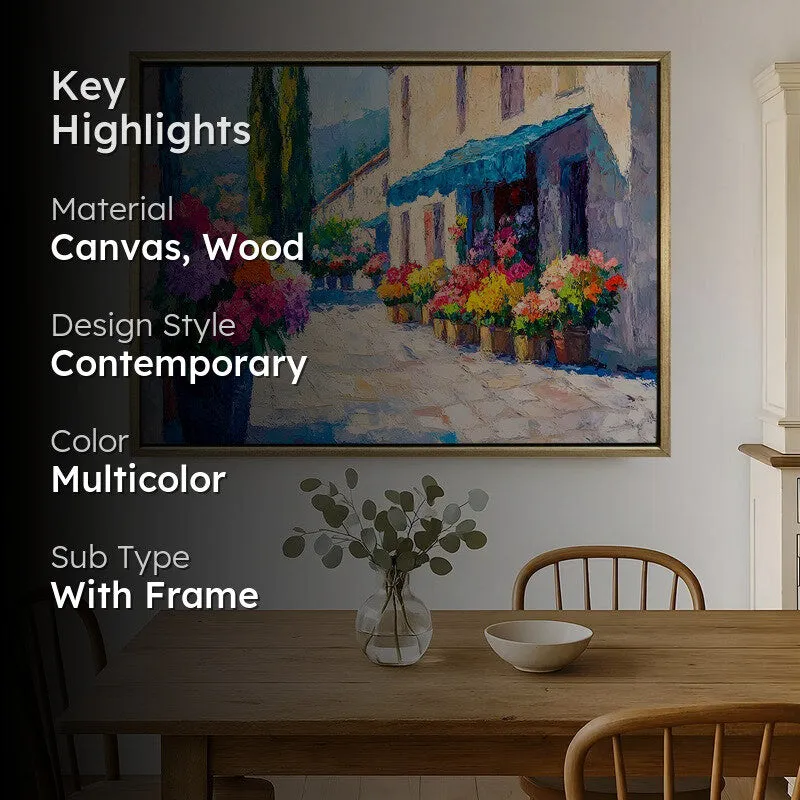 Azure Awning Canvas Wall Painting With Frame media 2