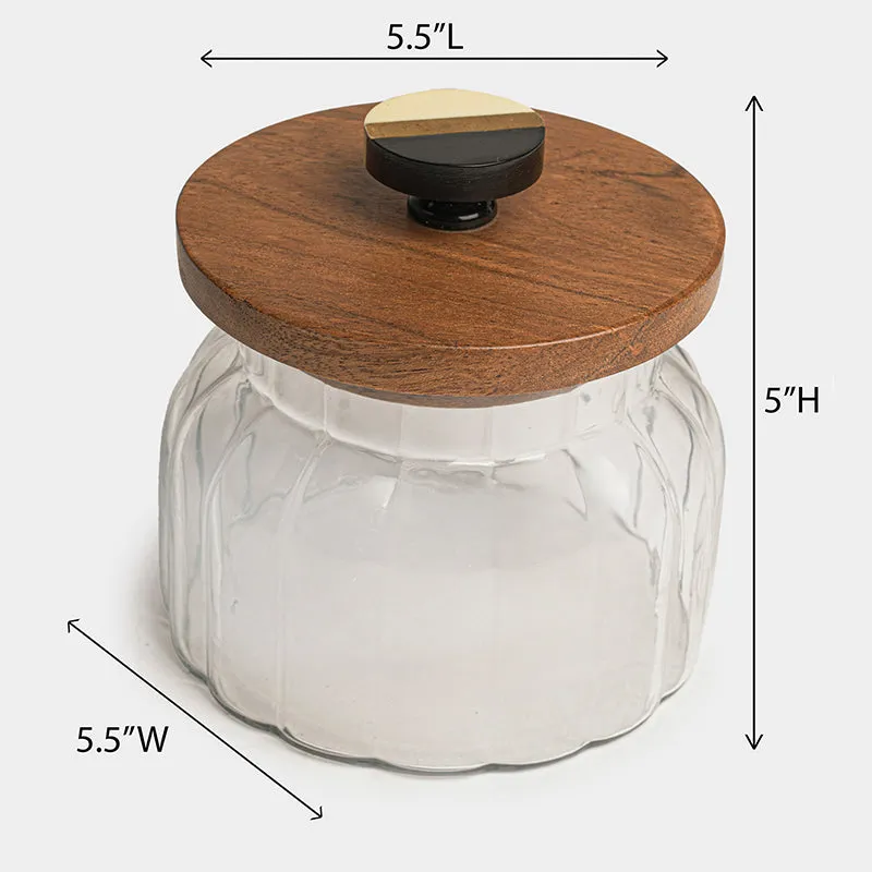 Anora Glass Jar With Airtight Wood Lid - 950 mL media 6