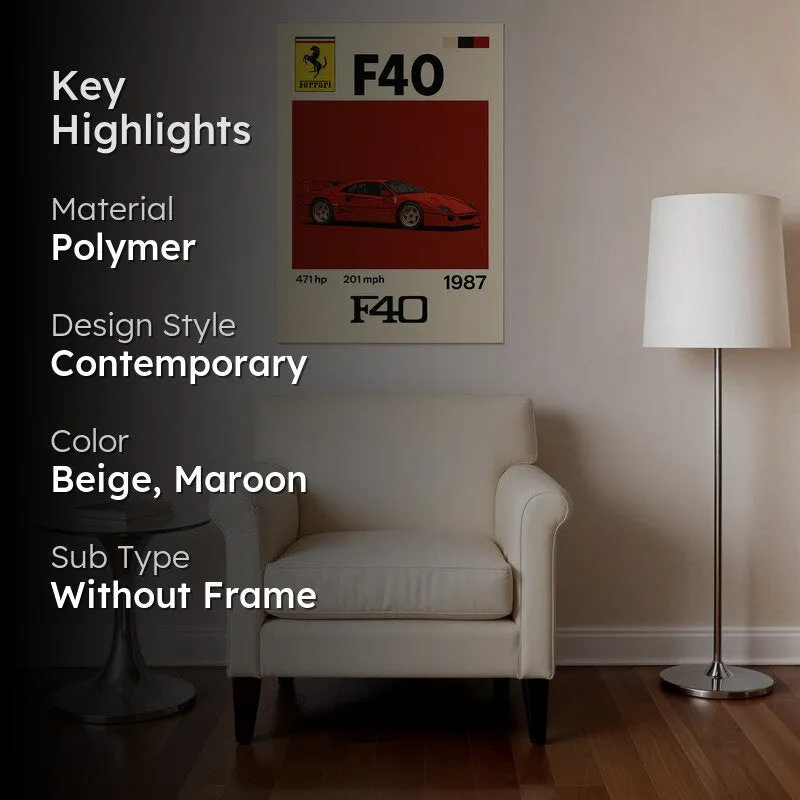 Ferrari F40 Classic Wall Poster media 2