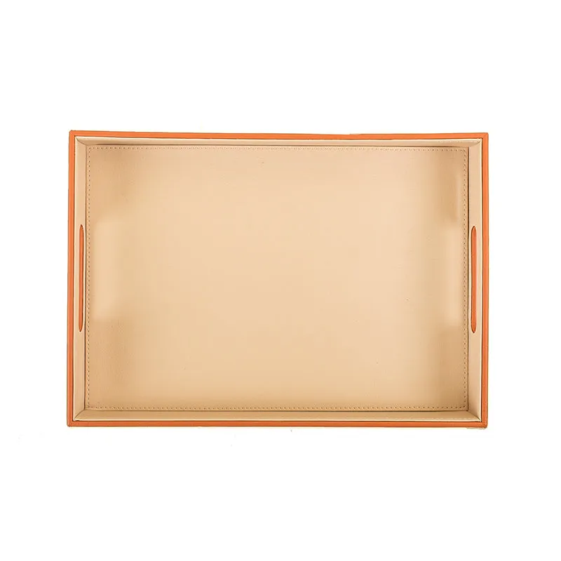 Tisca Faux Leather Serving Tray (Beige) - Set Of Two media 7