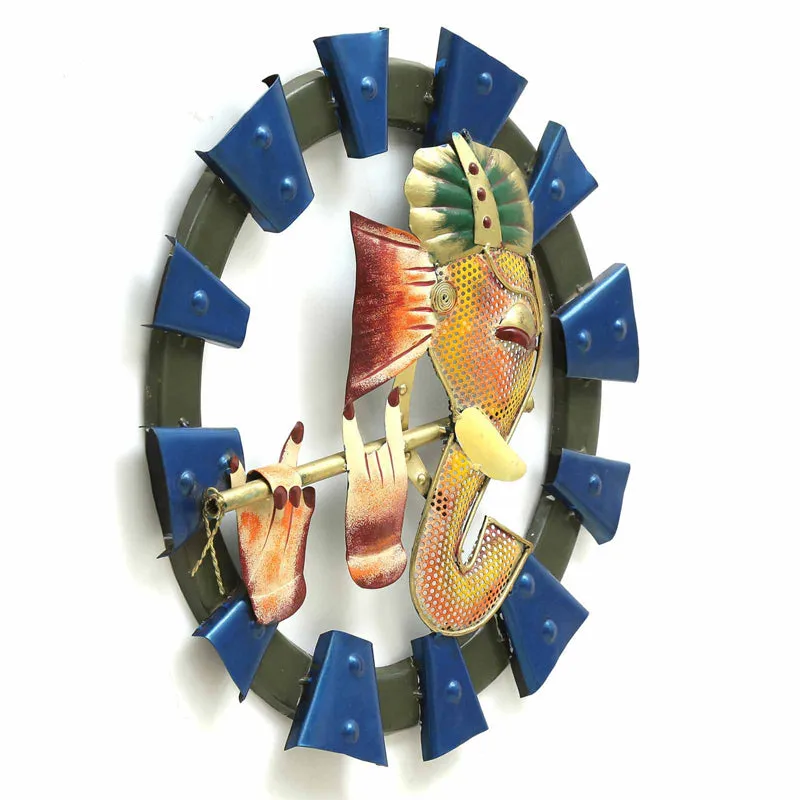 Ganesha with Flute Iron Wall Accent media 5