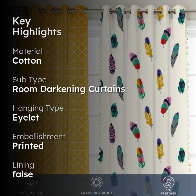 Urban Space Yellow Star & Dream Catcher Curtains - Set Of Four media 2