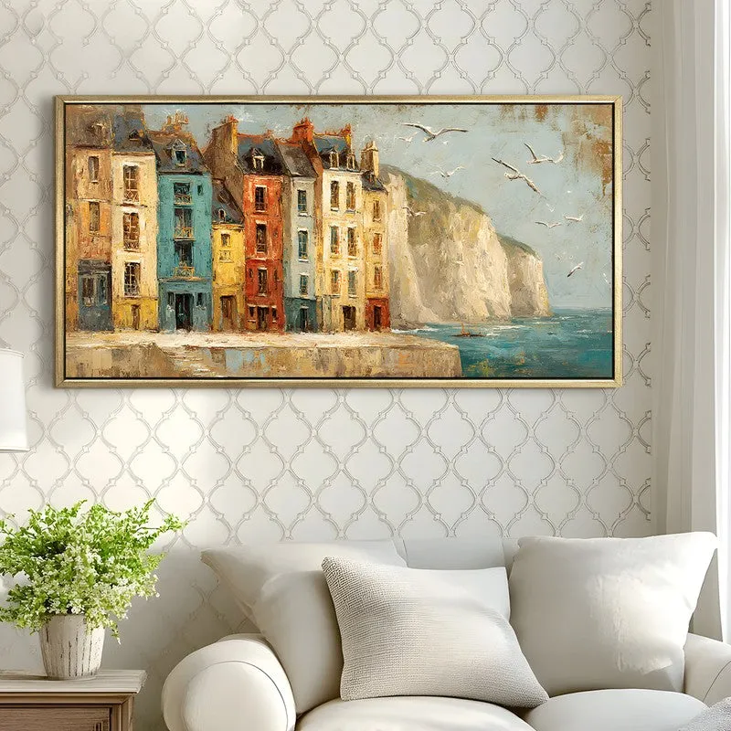 Coastal Europe Cliffside Town Wall Art media 3