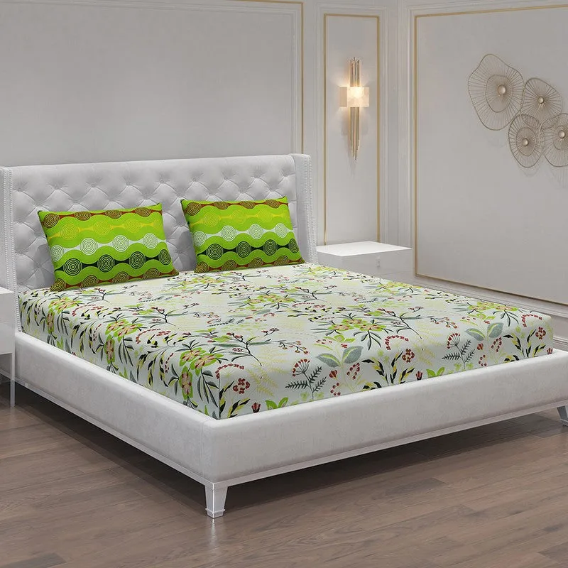 Monte Carlo Flora Cotton Bedsheet - 144 TC media 1