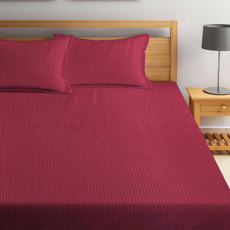 Onyx Stripes Bedsheet (Maroon) - 150 GSM media 5