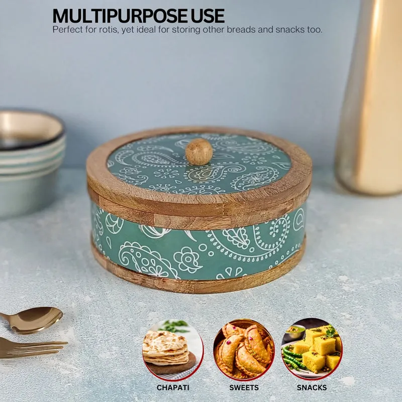 Rasva III Wood Roti Box - Teal media 4