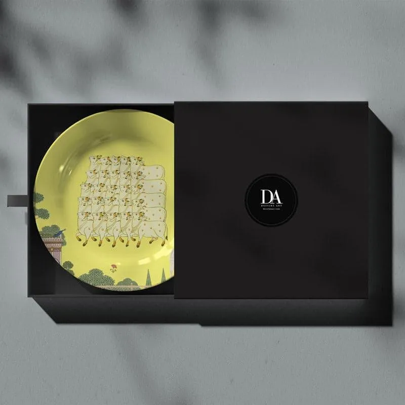 Pichwai Edit Wall Plate - Lemon media 4