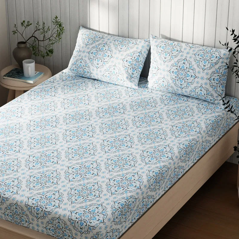 Lopez Cotton Bedsheet (Blue) - 120 TC media 5