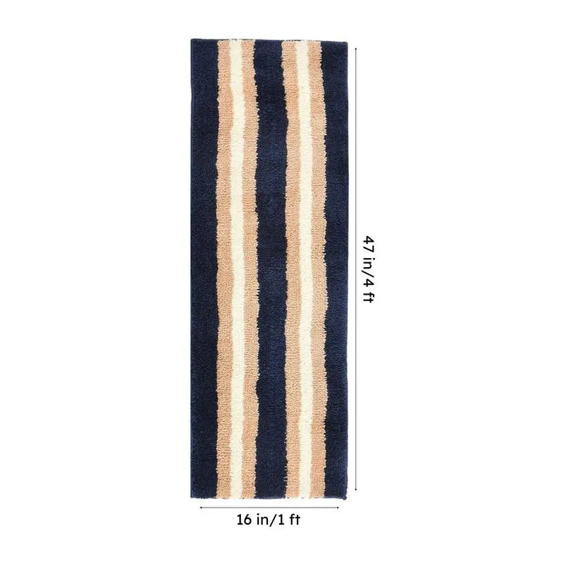 Striata Micro Fiber Runner Rug - Black & Beige media 8
