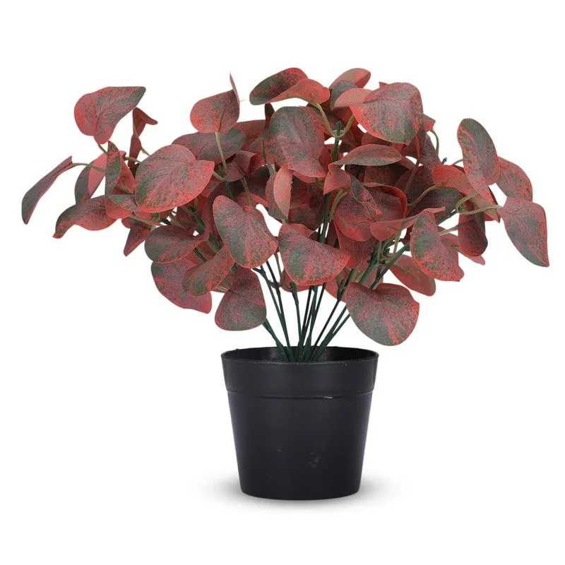 Artificial Red Eucalyptus Plant With Black Plastic Pot media 4