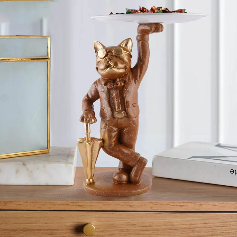 Dapper Cat Painted Polyresin Show Piece - Brown media 3