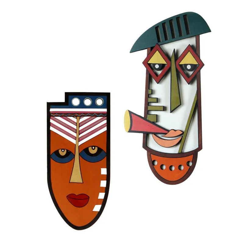 Rabecca Mask Wooden Wall Accent - Set of Two media 3