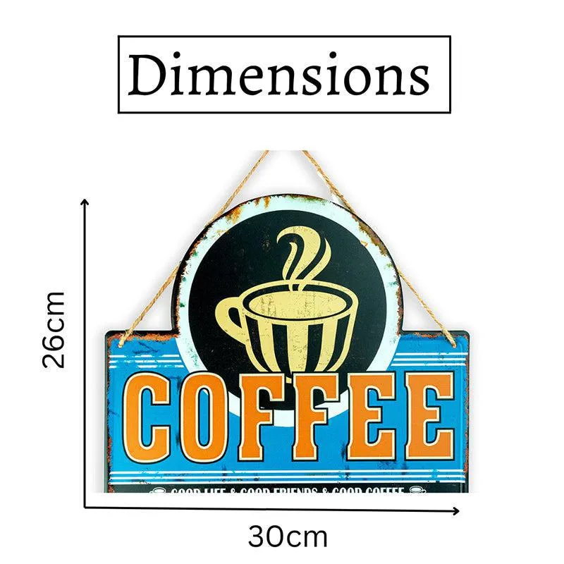 Good Friends & Good Coffee Retro Metal Wall Accent media 5