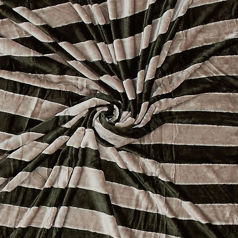Monte Carlo Strivon Bold Stripes Polyester Blanket (Olive Green) - 300 GSM media 6