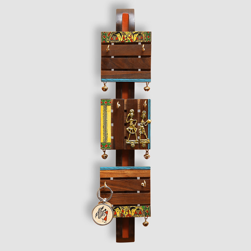 Totem Handpainted Sheesham & Teak Wood Key Hook image 3