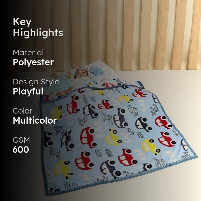 Monte Carlo Car Cuddle Kids Blanket (Blue) - 600 GSM media 2