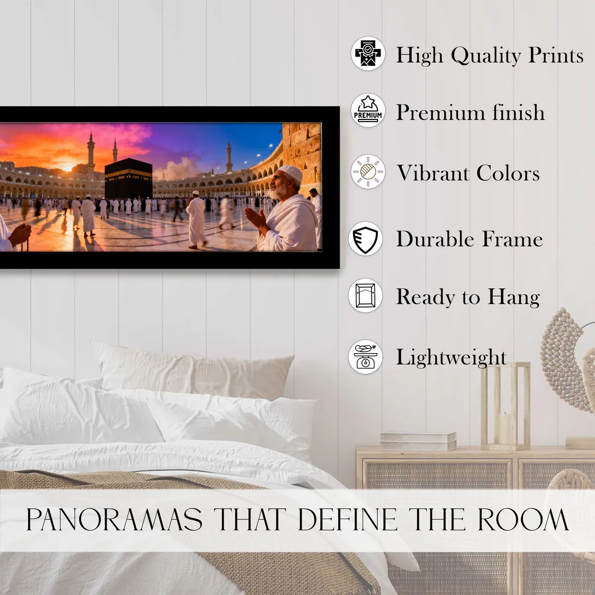 Holy Kaaba Panorama Wall Art Wiith Frame media 3