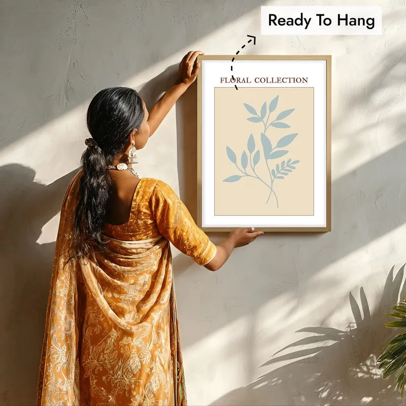 Midnight Flora Canvas Wall Painting With Brown Frame media 7