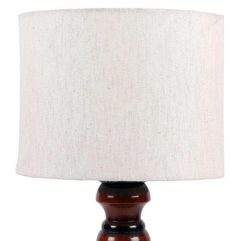 Urbane Cassini Fabric Table Lamp - White,Brown media 4