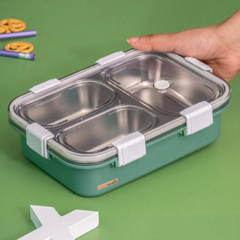 Vivi Kids Lunch Box with Compartments (Green) - 750 ML media 4